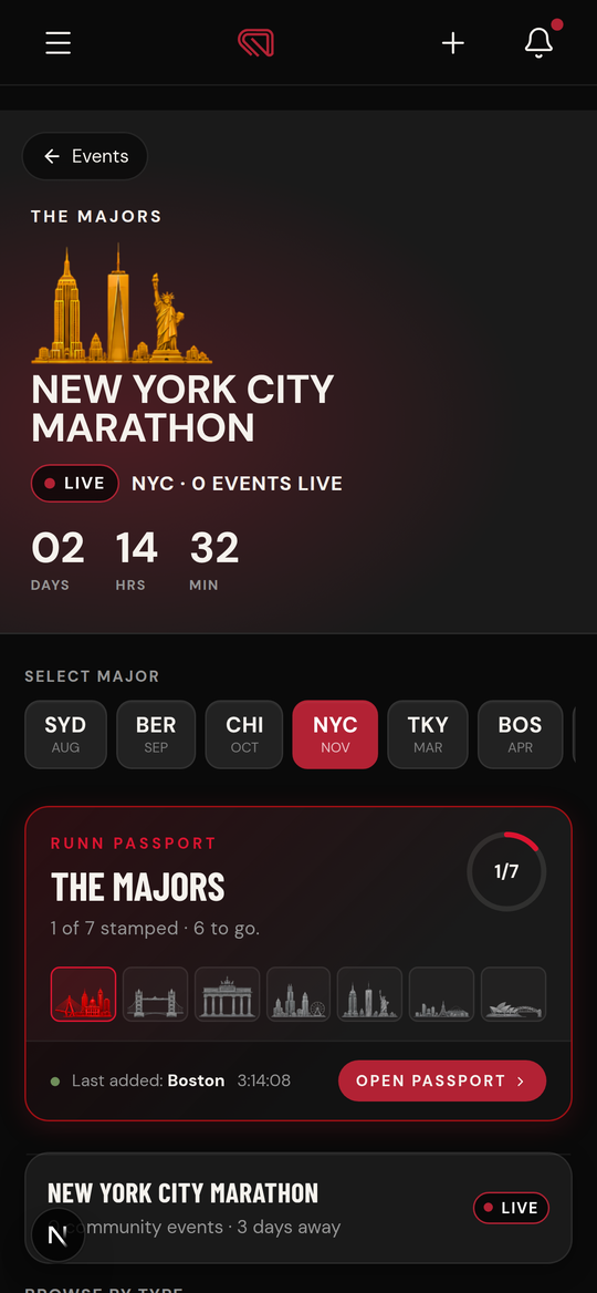 World Majors screen